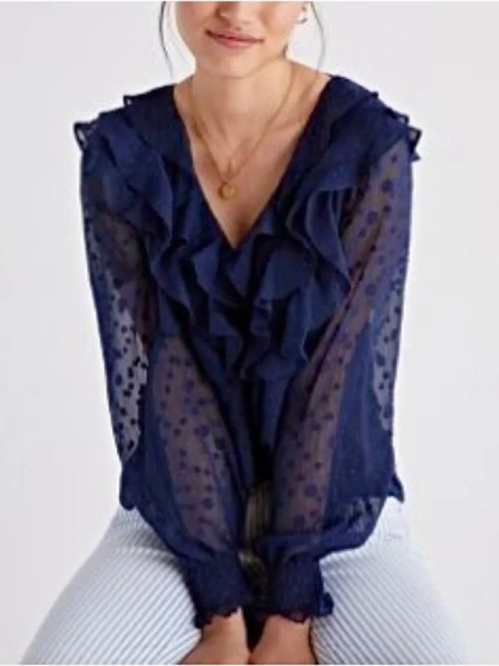 Hutch Swiss Dot Ruffle Blouse - Picture 13 of 13